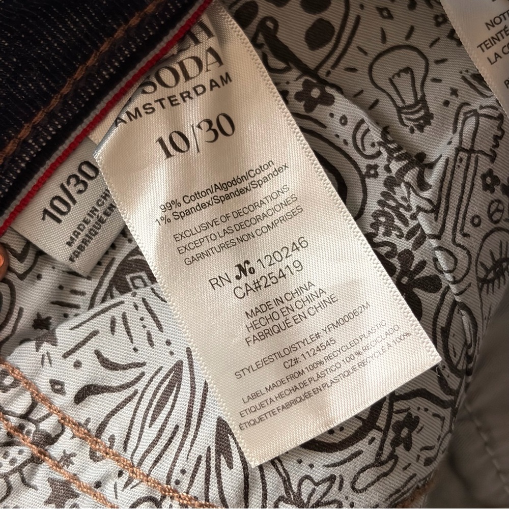 NEW SCOTCH & SODA High waisted Wide Leg COTTON Dark Blue Jeans 31” size 4,12 - Picture 14 of 16